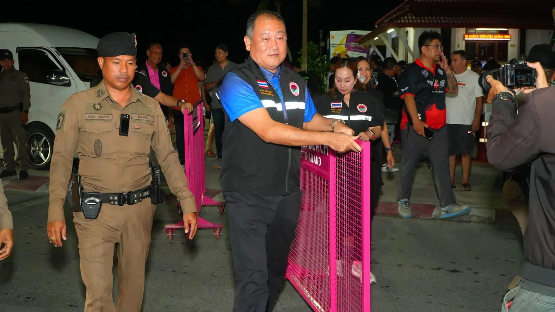교통 차단기 설치 현장