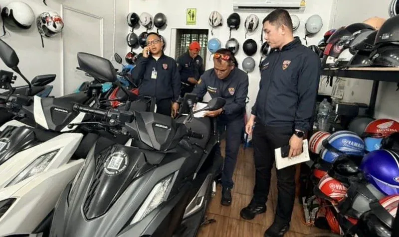 압수된 오토바이