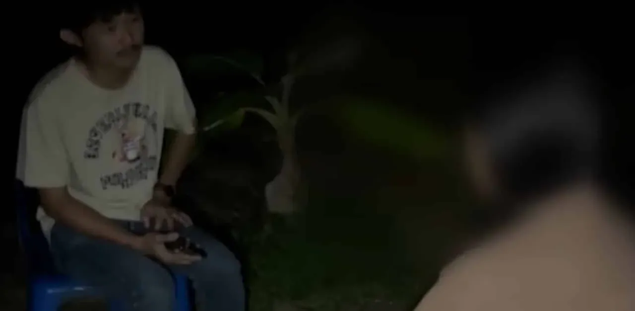 기자 인터뷰 중인 피해자