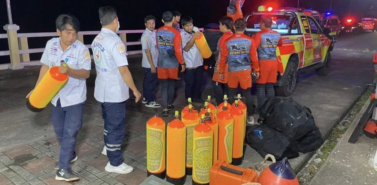 인양된 픽업트럭 내부