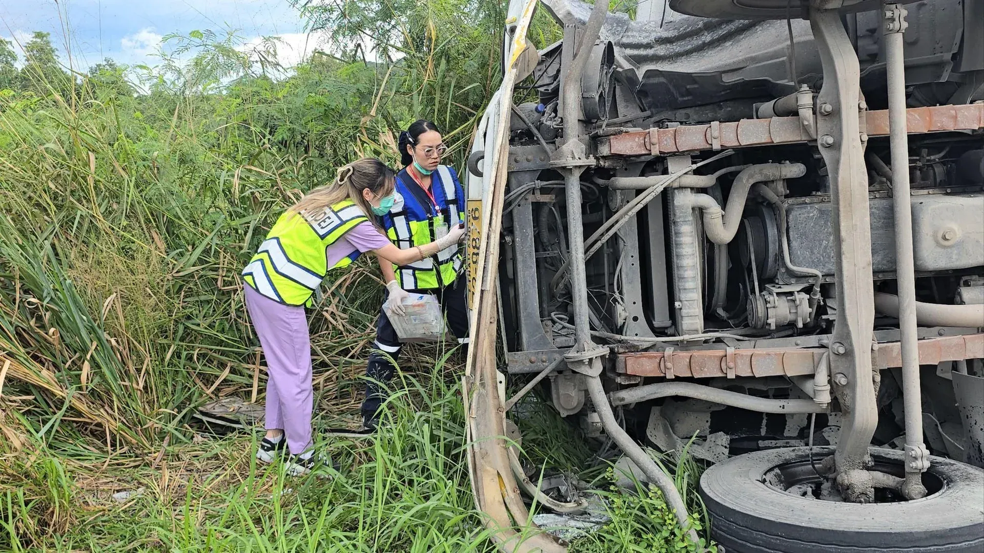 태국 스리라차 트럭 사고 현장