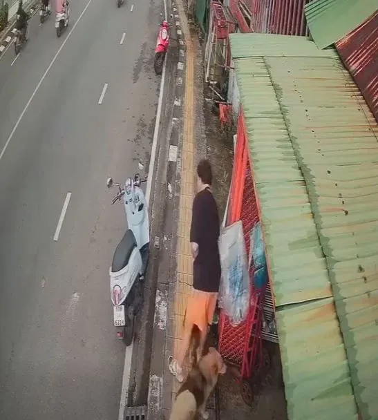 CCTV에 포착된 오토바이 절도 용의자