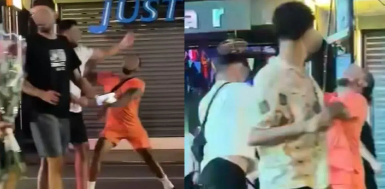 방라로드에서 발생한 외국인 간 싸움