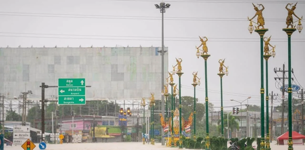 핫야이 송클라 지역 홍수 현장