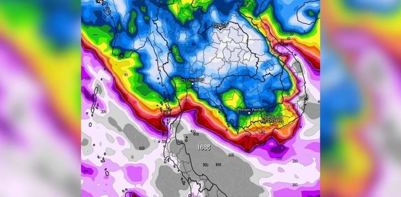 태국 민간 기상 페이지의 홍수 경고