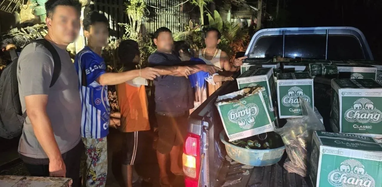 압수된 맥주 상자