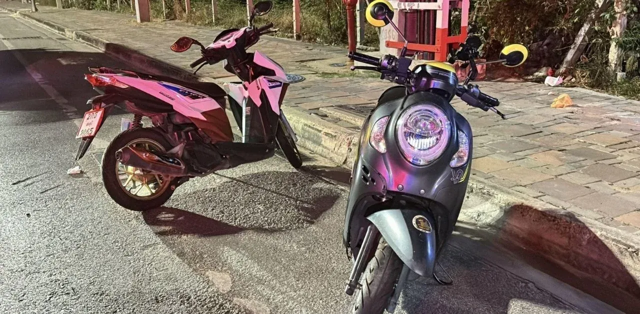 파타야 오토바이 사고 현장