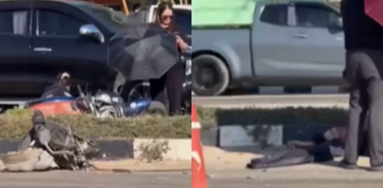 교통사고로 부상당한 La Min Khaing의 부상 사진