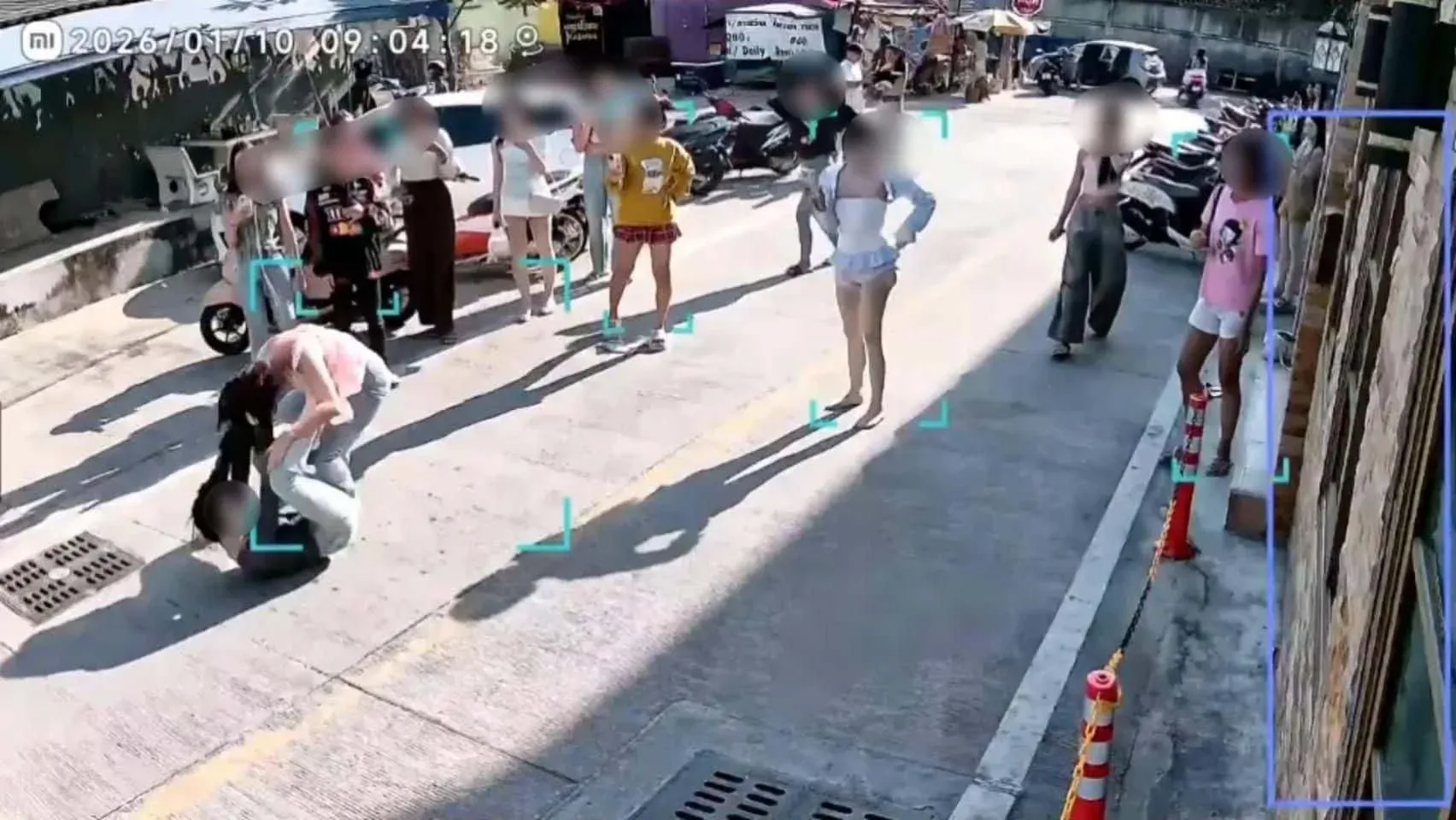 파타야 골목 분쟁 현장