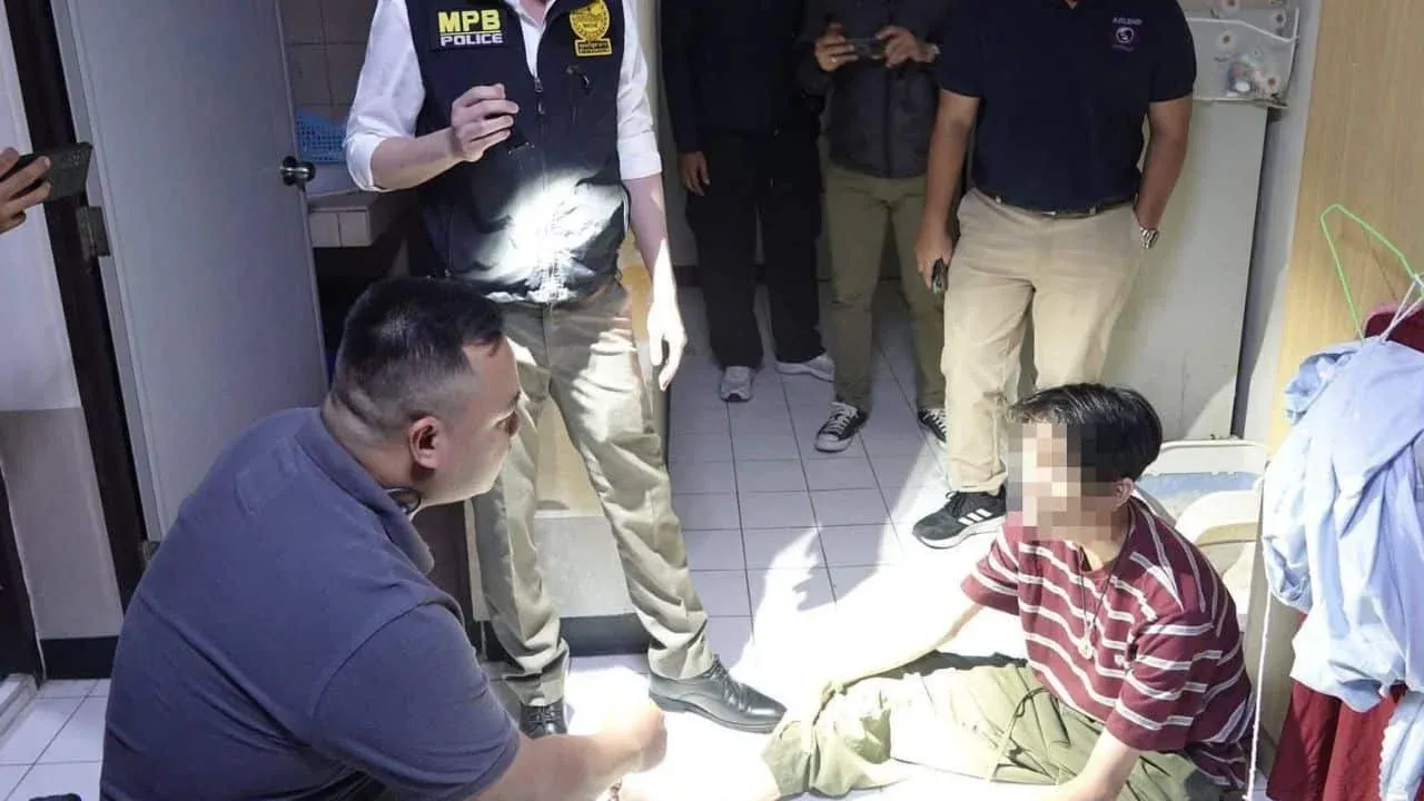 용의자 체포 현장