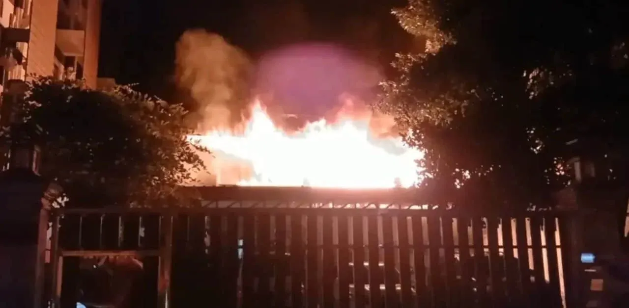 치앙마이 주택 화재 현장