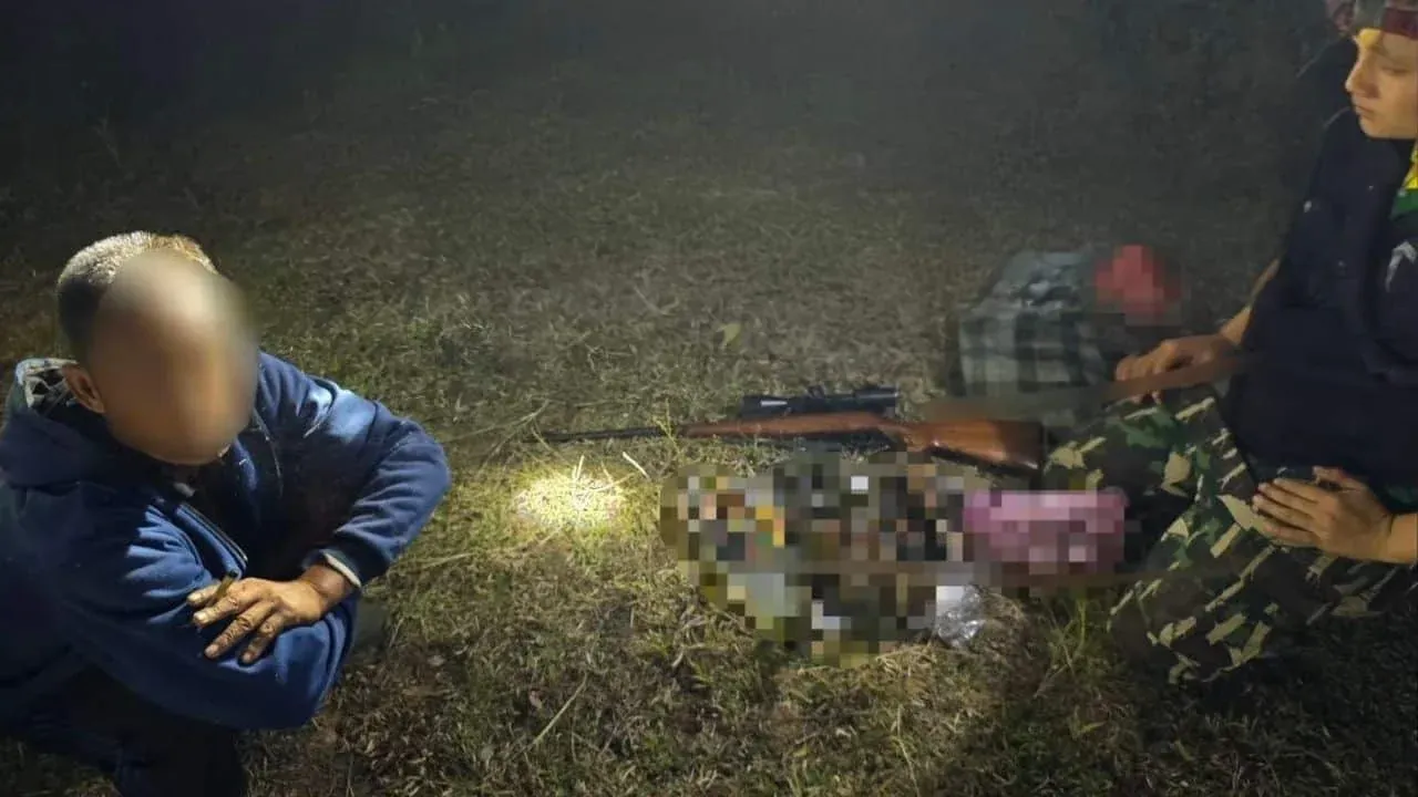 살라윈 국립공원 불법 사냥 체포 현장