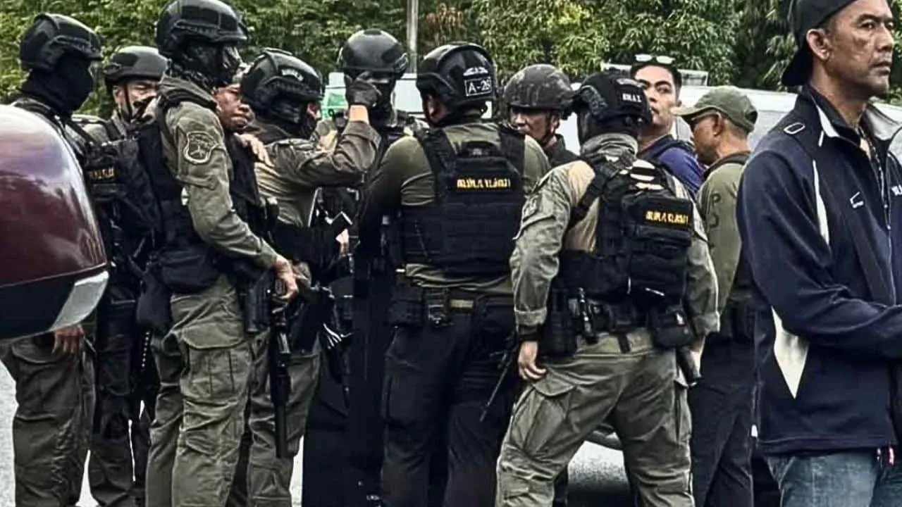 용의자 체포 장면