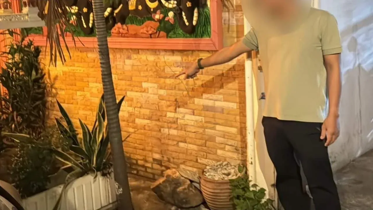 캄보디아 호텔 직원이 외국인 커플에 물을 뿌리는 장면