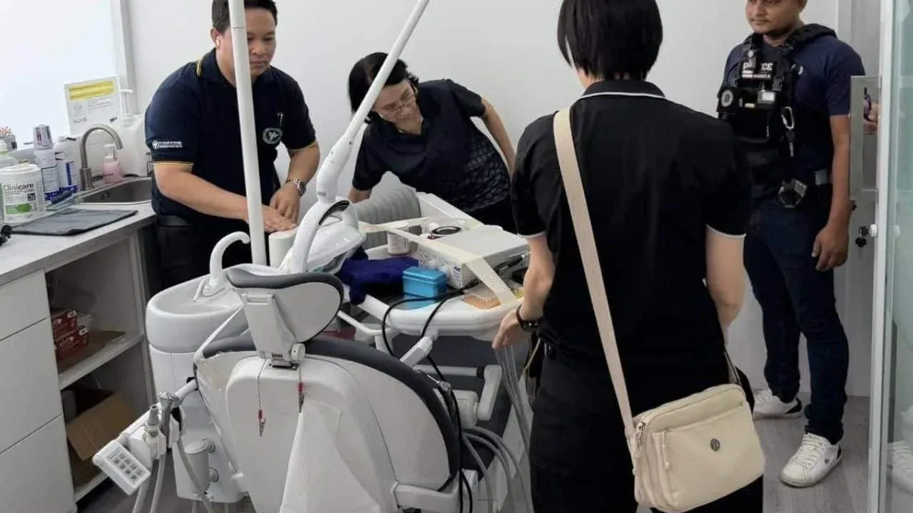 푸켓 무면허 치과에서 체포된 대만인 남성 관련 현장 사진