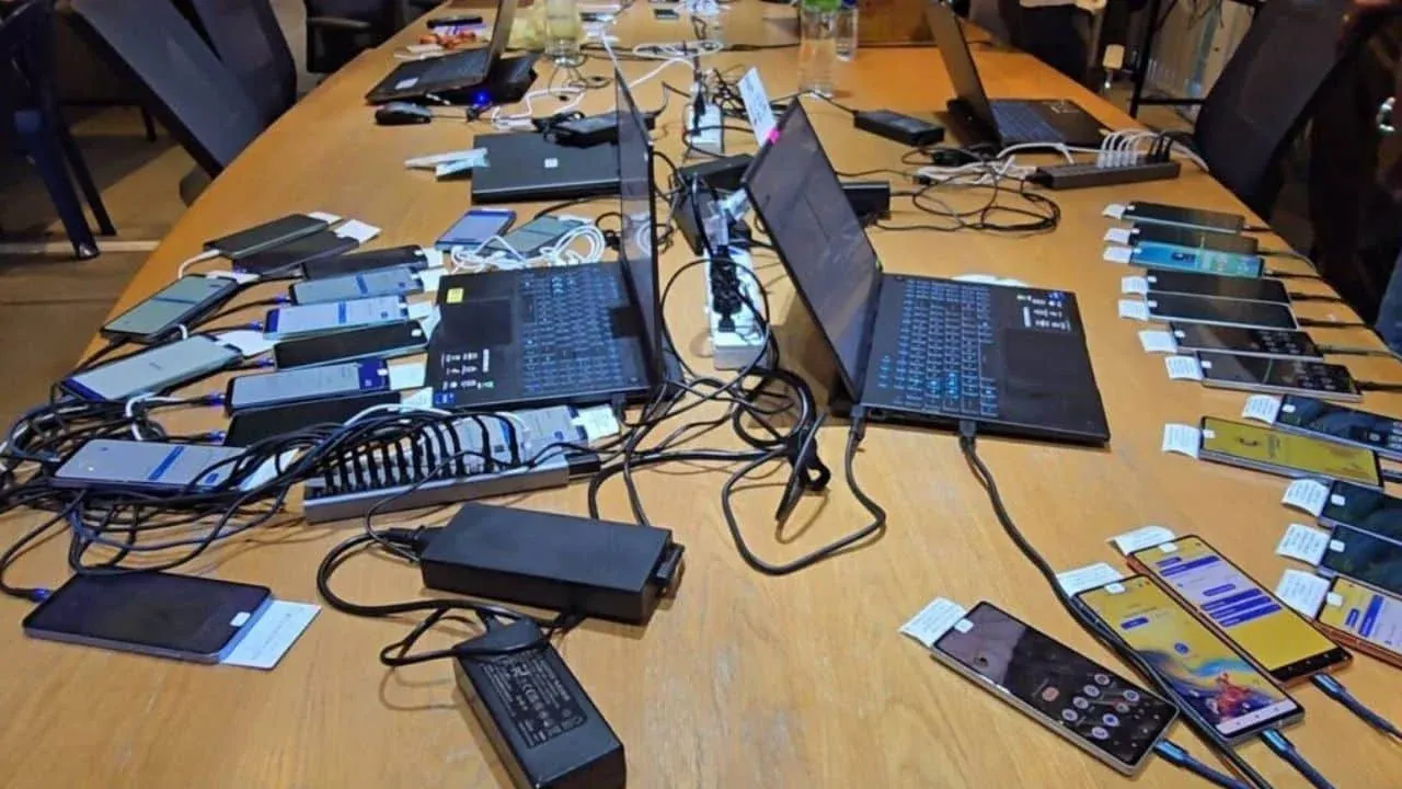 압수된 컴퓨터와 휴대전화