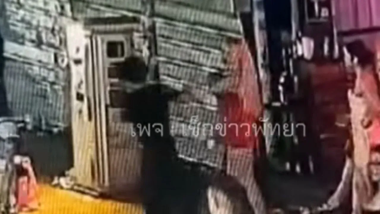 파타야 워킹스트리트에서 폭행당하는 외국인 관광객