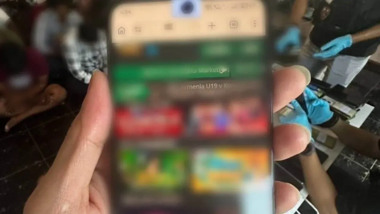 파타야 경찰의 도박 거점 급습 현장