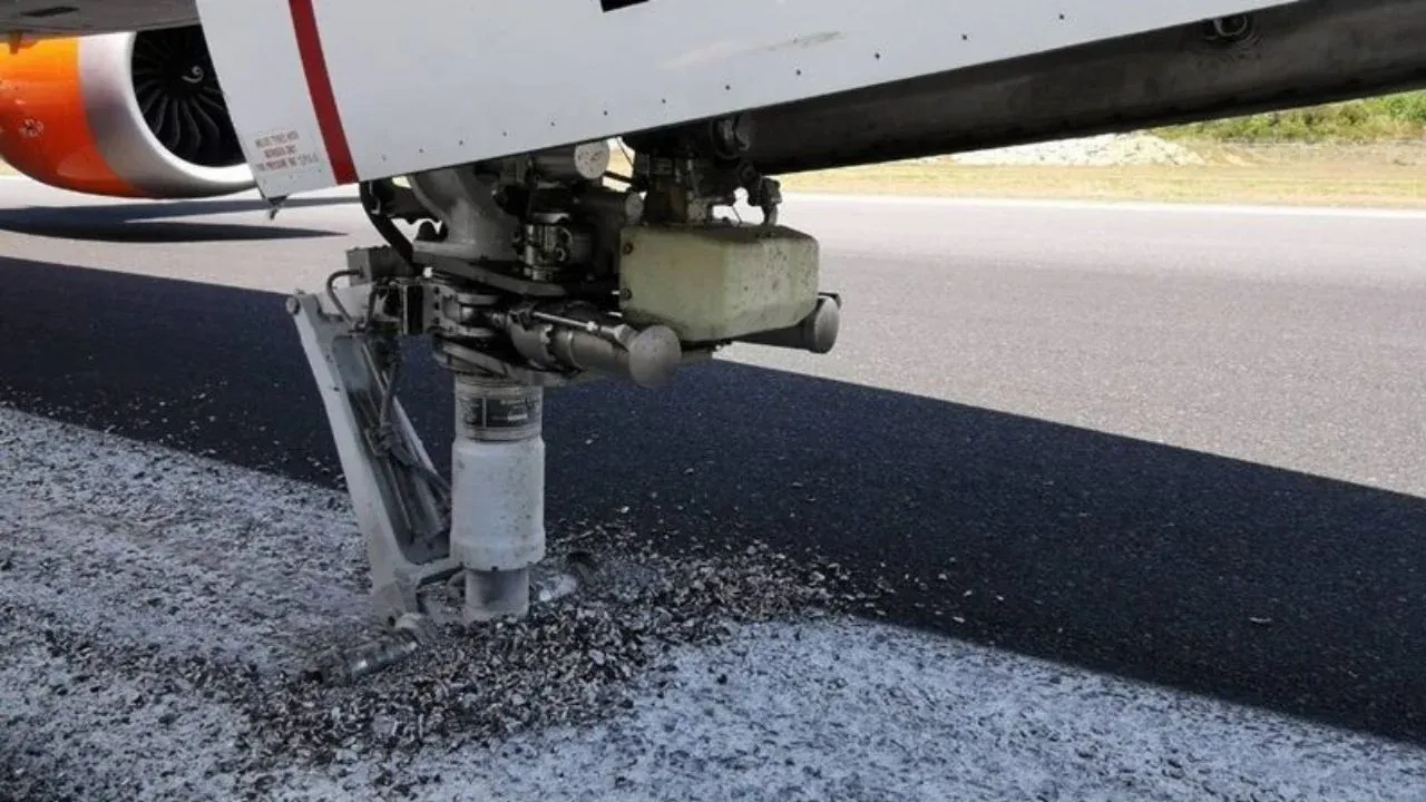 푸켓 공항 활주로에 멈춰선 에어 인디아 익스프레스 항공기