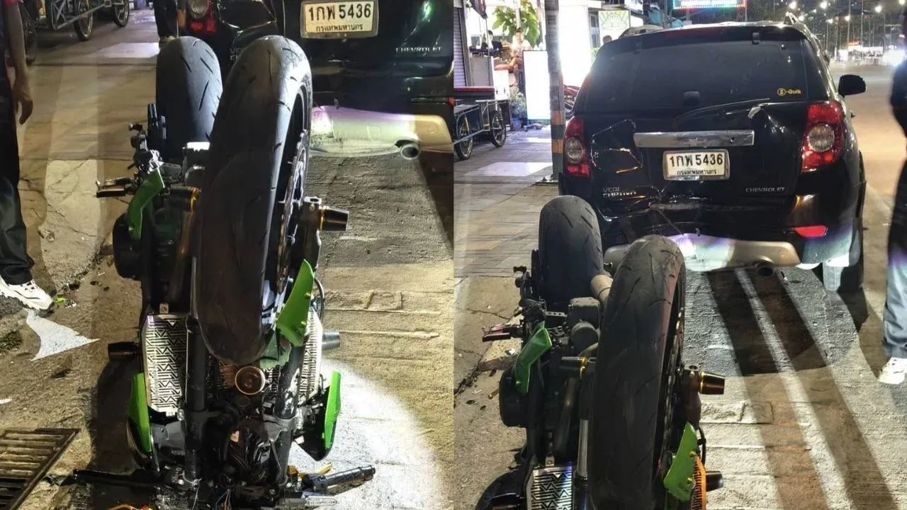 파타야 오토바이 사고 현장