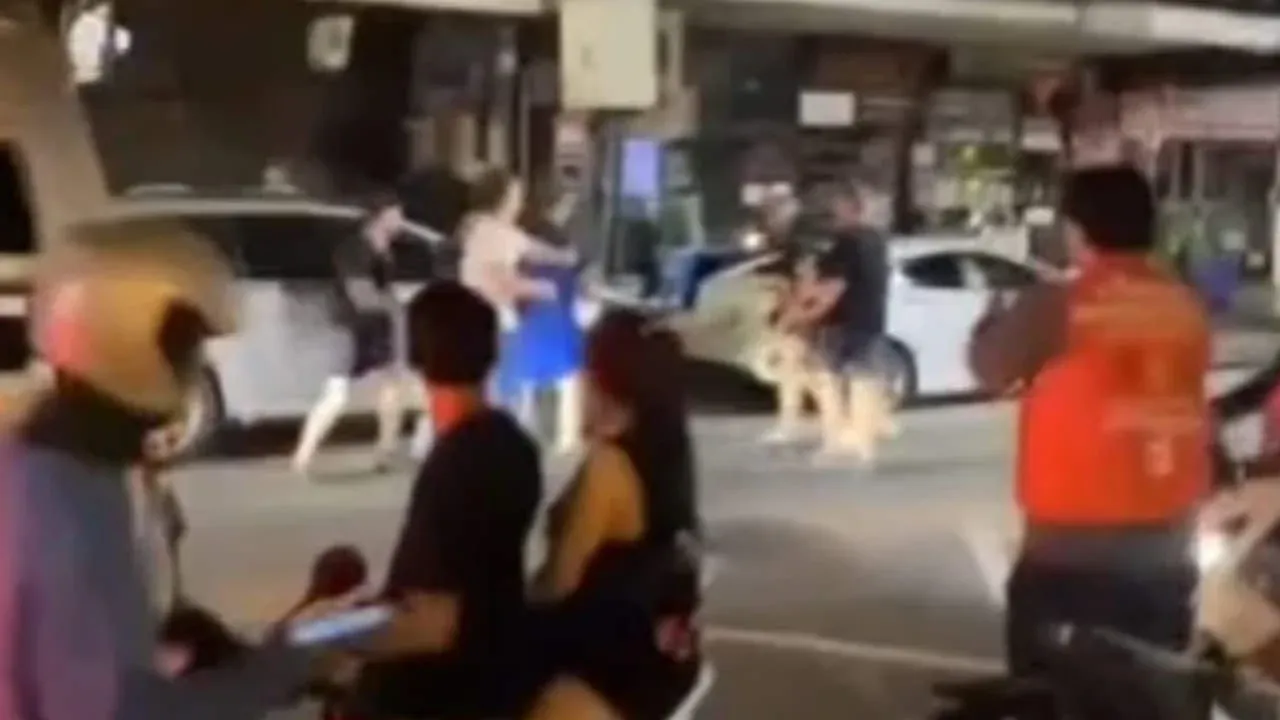 파타야 외국인 난투극 현장