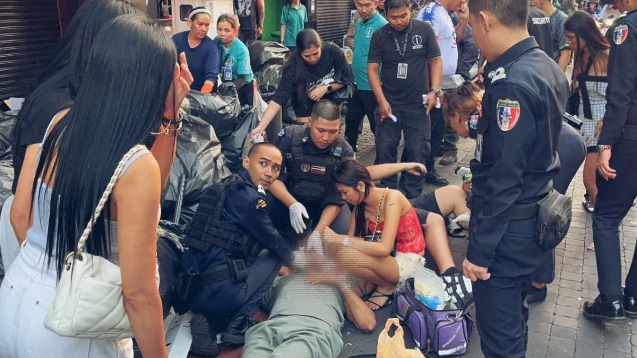 파타야 워킹스트리트 난투극 현장 사진