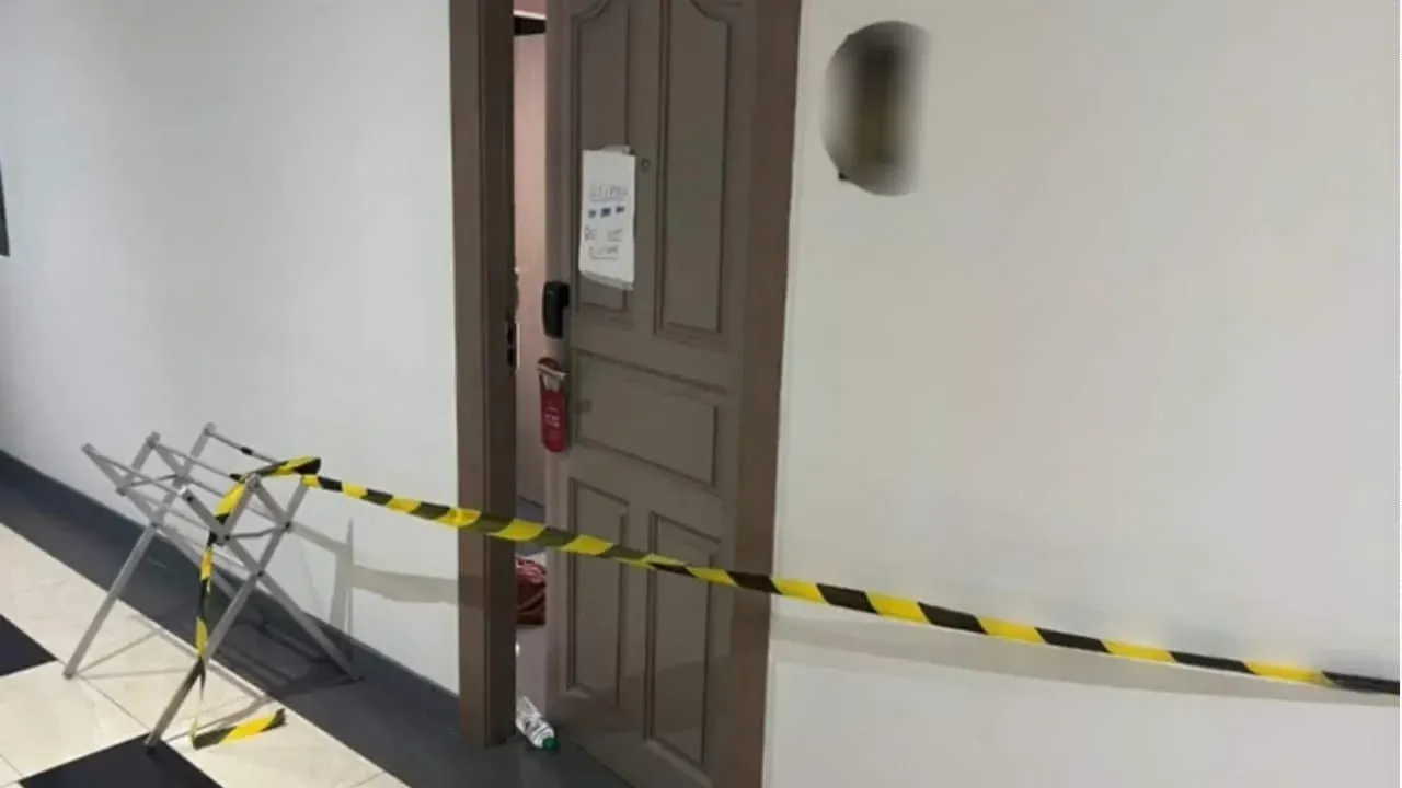 파타야 호텔 사건 현장을 조사하는 경찰