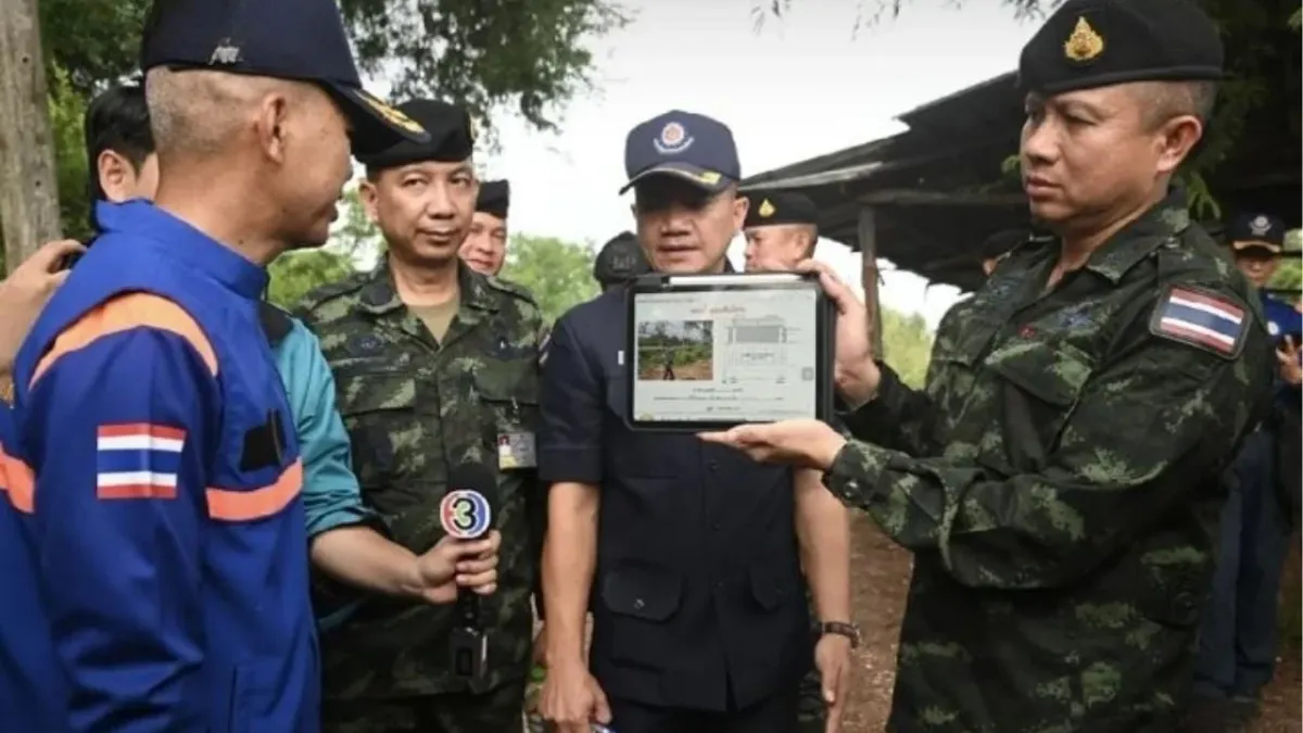 태국-캄보디아 국경 장벽 건설 현장