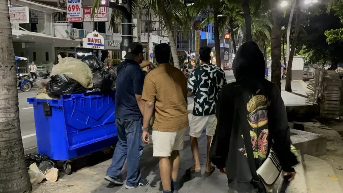 파타야 해변 강도 사건 현장