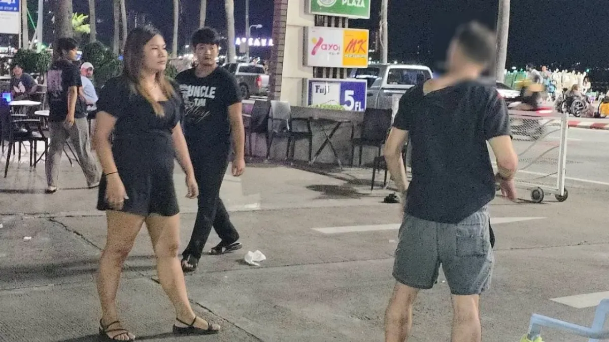파타야 바에서 발생한 폭력사태 현장