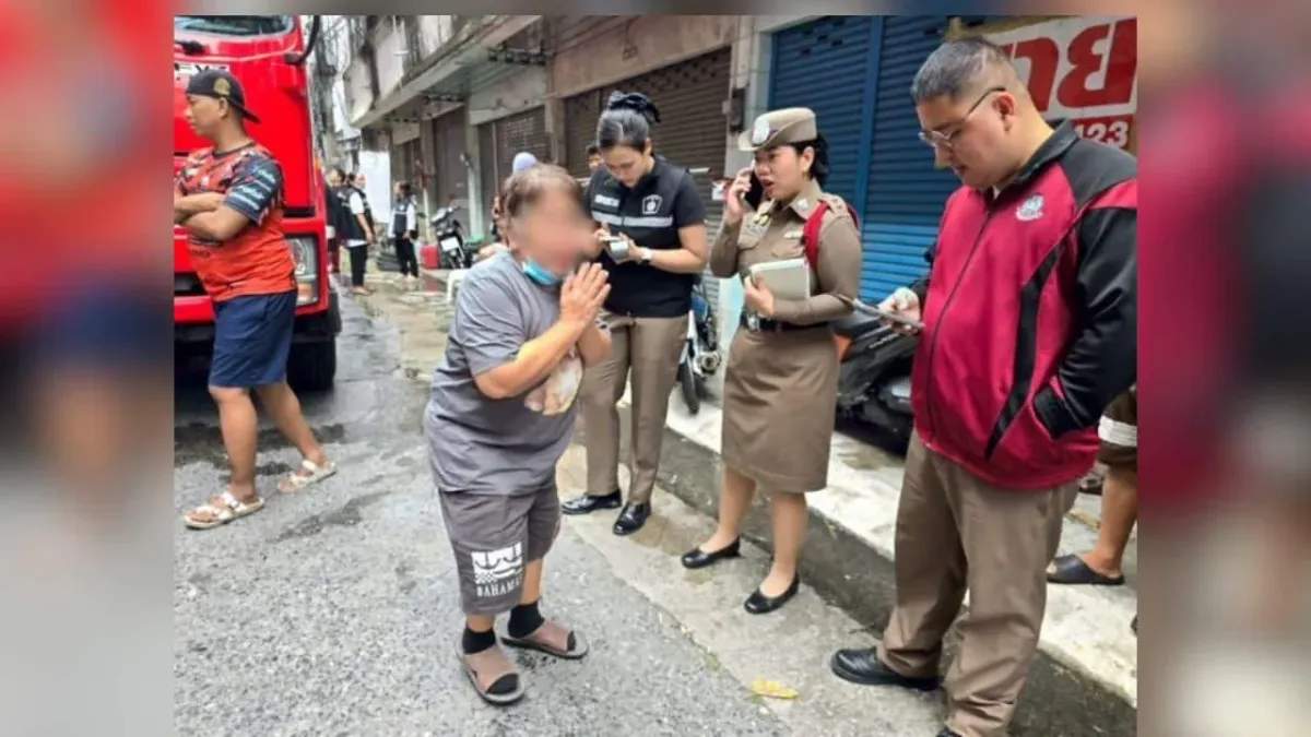 스리라차 아파트 화재, 옥상으로 대피한 남성 극적 구조