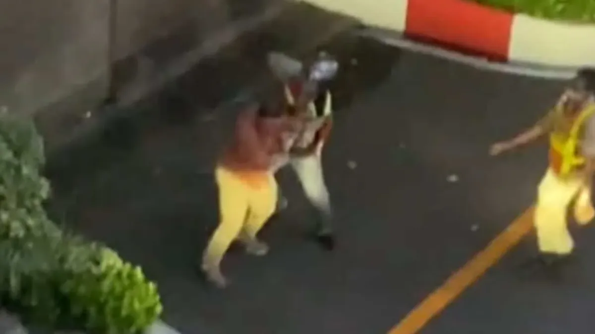 방콕 사이암 파라곤 앞에서 발생한 택시 기사와 외국인 승객 간 충돌