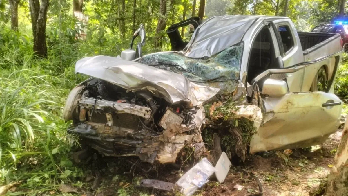 칸차나부리 4중 추돌사고 현장