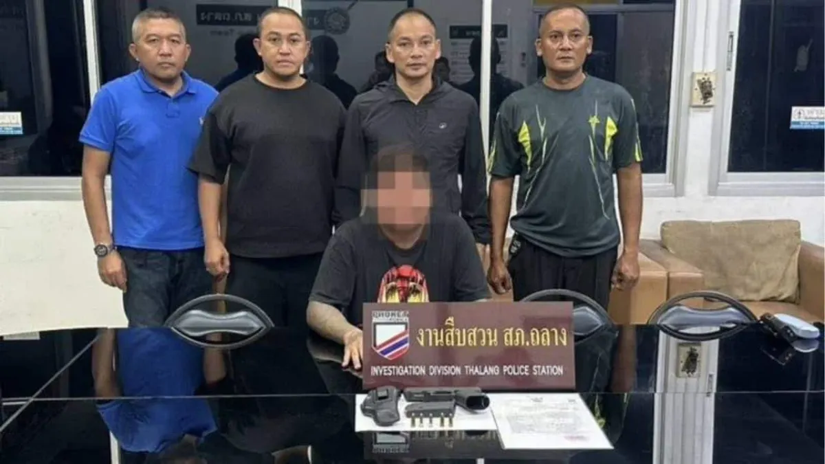 푸켓 흉기 위협 사건, 남성 무릎에 총상 입고 병원 이송