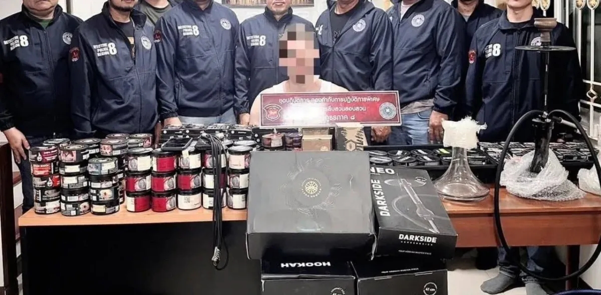 푸켓에서 러시아인, 수백 개의 불법 물담배 제품 소지로 체포