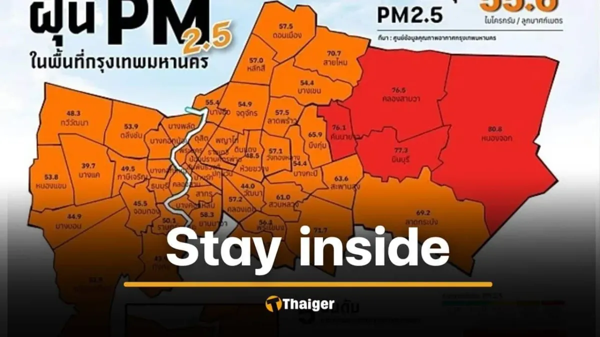 방콕, 대규모 농업 화재로 PM 2.5 적색 경보 발령