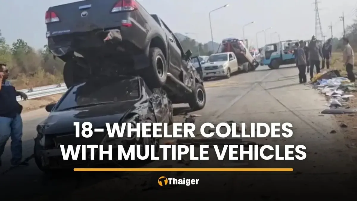 람빵 18륜 트럭 연쇄 충돌 사고…부부 사망·8명 부상