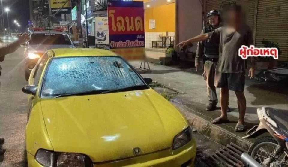 치앙마이 남성, 정신건강 문제로 차량 파손 사건 발생