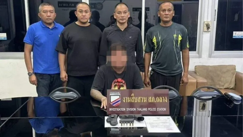 푸켓 흉기 위협 사건, 남성 무릎에 총상 입고 병원 이송