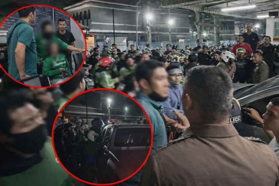 태국 배달 기사들, 동료 폭행 사건 후 경찰서 앞 집회