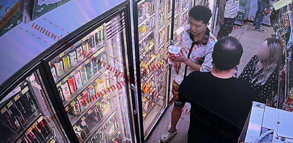 파타야에서 중국인 부동산 중개인 강도 사건 용의자, CCTV에 포착